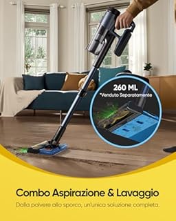 Vexilar Aspirapolvere Senza Fili 58000Pa/ 50Min Aspirapolvere Lavapavimenti Potente Scopa Elettrica Senza Fili Ultraleggero,Antigroviglio,V12 Aspirapolvere Senza Sacco