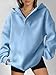 ANRABESS Womens Oversized Hoodies V Neck Sweatshirts Fleece Long Sleeve Pullover Y2K Clothes 2025 Fall Trendy Outfits Light Blue XL