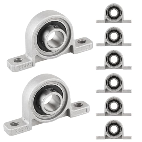 MIVIDE 8 Pcs Palier Roulement 20mm en Alliage de Aluminium, Roulement de Bloc d'Oreiller, Paliers à Semelle, KP004 Palier de Roulement pour Imprimante 3d,...