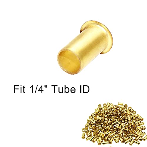 Beduan 1/4" Tube Id Brass Compression Fitting, Insert Tube Support Compression Sleeve Fitting (Pack Of 11) #TOP1