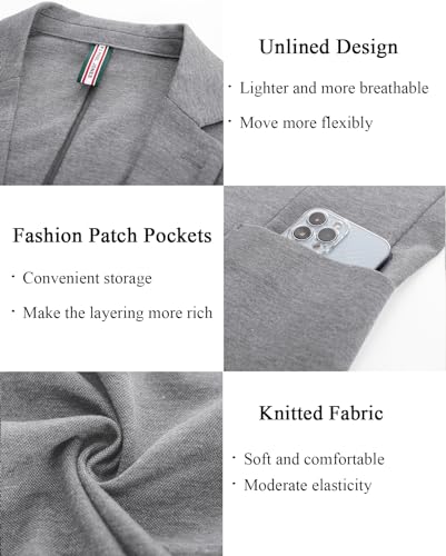 Image of PJ PAUL JONES Men's Casual Knit Blazer Suit Jackets Two Button Lightweight Unlined Sport Coat