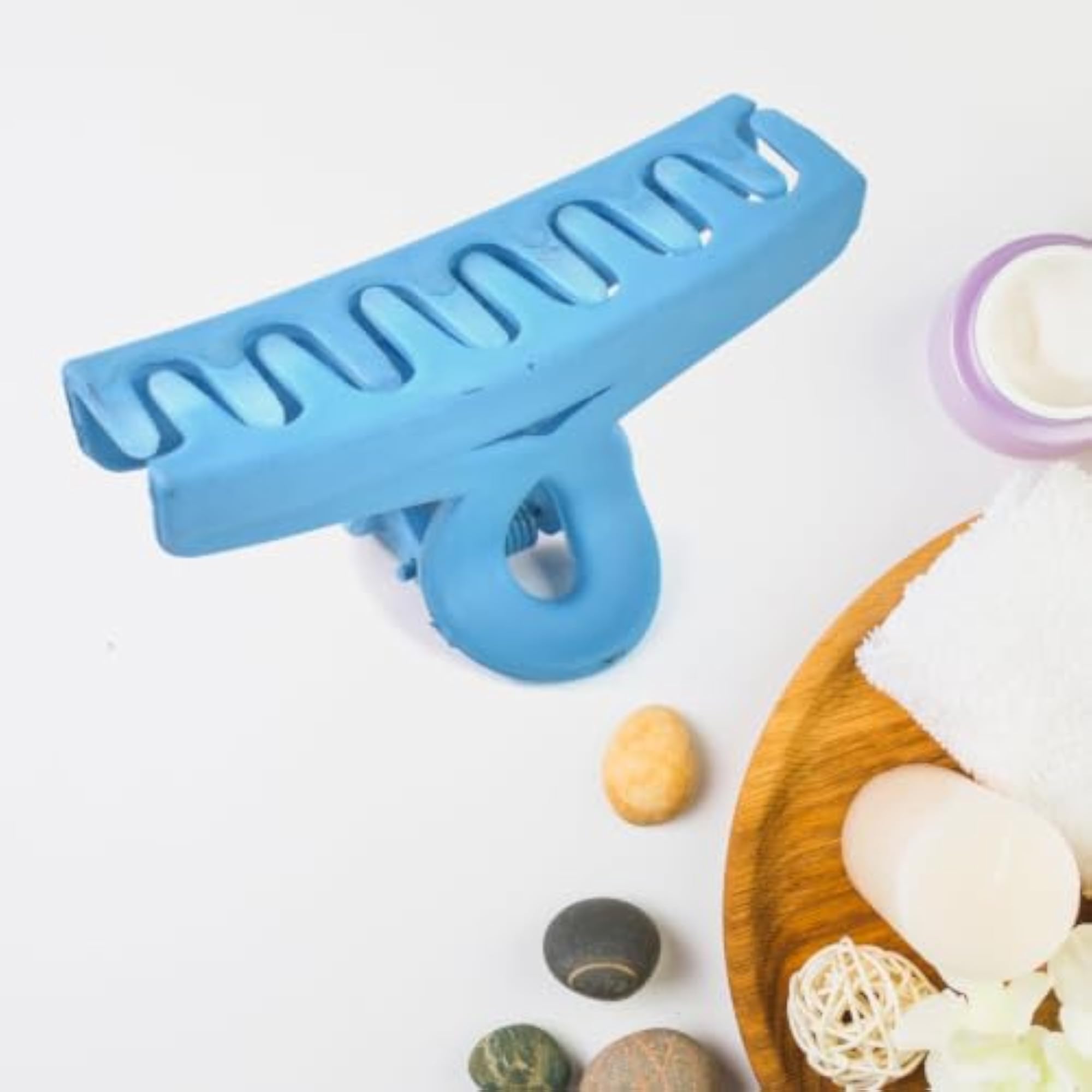 Matte Plastic Hair Barrette Clamp, Simple Design
