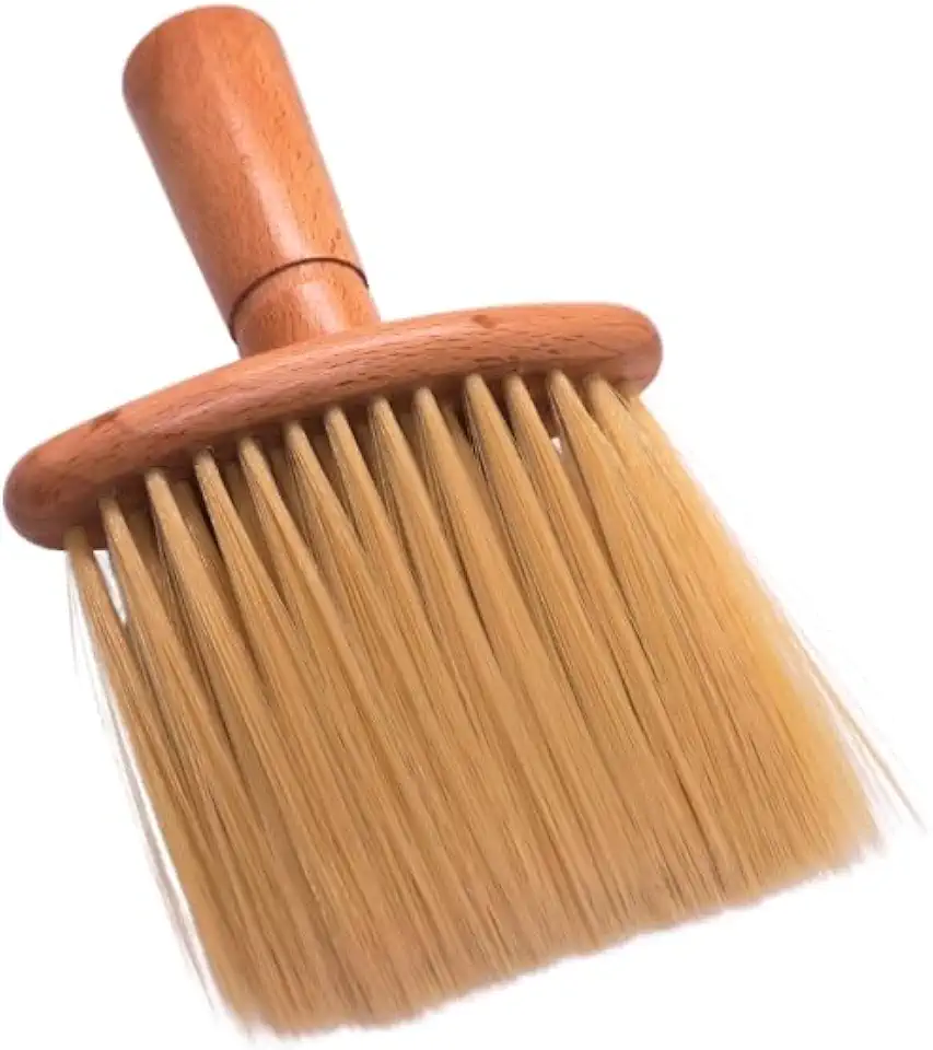 Espanador Vassoura Feito Em Madeira para Barbearia Barbeiro Remover Resto de Pelos de Cabelo