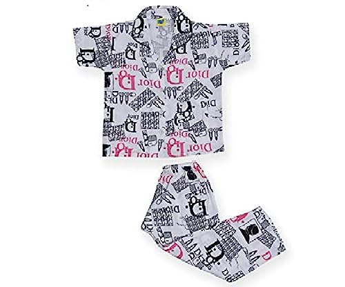 Image of A Little Swag Cotton Printed Night Dress Soft Night Suit Sleepwear Nightwear Set Unisex Kids Wear