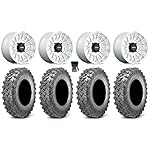 Bundle-9-Items-KMC-Impact-15-Wheels-Machined-32-Lynx-SXS-Tires-4x156-Bolt-Pattern-12mmx125-Lug-kit