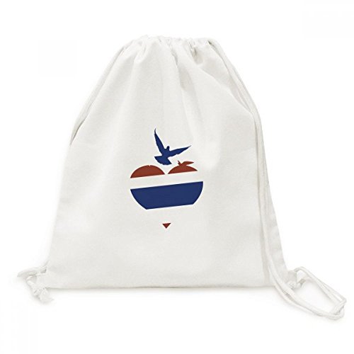 Sacs Voyage Cordon Thaïlande Toile Drawstring Backpack Motif Coeur Mouette