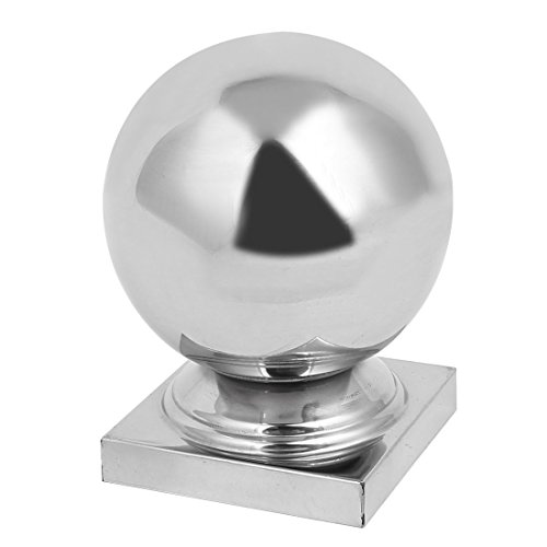 sourcing map 60mm x 60mm Boule ornement 201 Argent Acier inoxidable pour ton post clôture escalier Newel