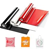 JAVIGA Heat Transfer Vinyl, 3 Roll 12' x 20Ft, Red, White, Black HTV, Iron on Vinyl for Cricut Cutting Machine and Heat Press (Total 60ft)