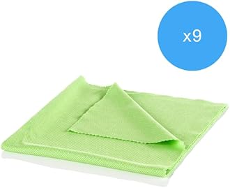 Minky M Cloth Glass and Window Pack of 9, Microfibre Anti-Bacterial Cleaning Cloth, Multifunctional & Reusable, Super Soft & Powerful High Density Microfibres