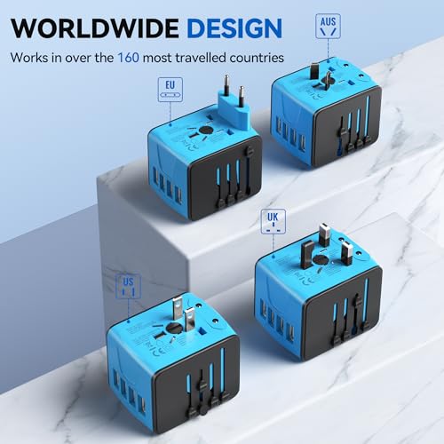 Unidapt MS-G01 Universal Travel Adapter, International Plug Adapter Fast 2,4A 4-Usb European Power Plug thumb #2