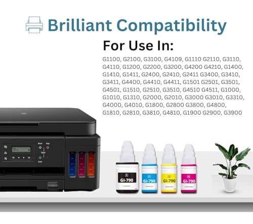 Image of ASV GI 790 Refill Ink Bottle Compatible for Printers G1000, G1010, G1100, G2000, G2010, G2100, G3000, G3010, G3100, G4010 (Black 135ml - 1 pcs)
