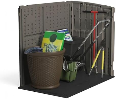 Suncast Outdoor Storage Shed for Backyard and Garden, Horizontal, 4' x 2.5', Stoney Grey - Portable Utility Deck and Cabinet for Tools, Equipment, and Garbage — view 6
