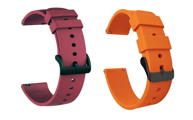 Image of IIK COLLECTION 22mm Silicone Strap for Smart Watches | Combo Pack Compatible With Noise, Fireboltt, Boat Xtend, Pebble, Boat Flash, Noise Color Fit, Ultra Smart Watch & All Watches