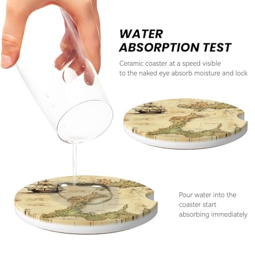 2 pack posavasos cerámicos para portavasos de coche miniatura 4