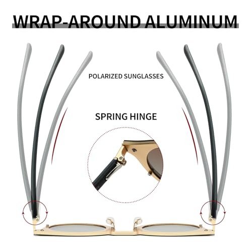 Adjustable Tint Sunglasses Polarized Glasses Retro Circle Stepless Dimming Metal Shades for Men Women4