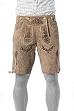 tannheimer tal wandern winter cooles Design, Tannhäuser 0108-8014-46 Vintage Kurz Lederhose, Braun, 46
