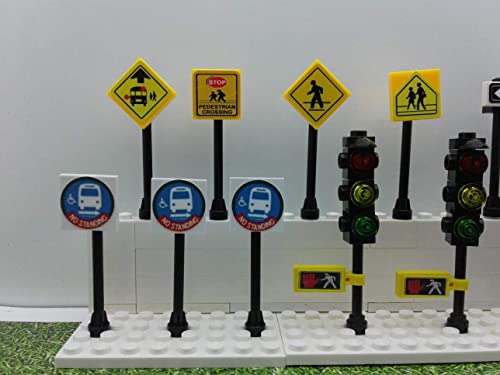 Building Toys City/Town/Village/Street Signs Set 15. Stop. Traffic Lights. Custom #TOP3