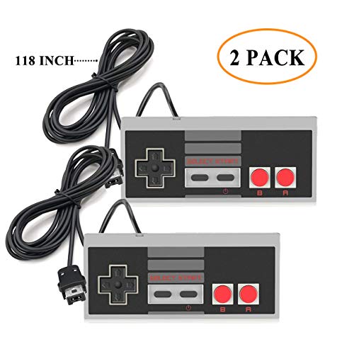 NES Classic Controller with 10FT Cable - 2 Pack Classic Mini Controllers