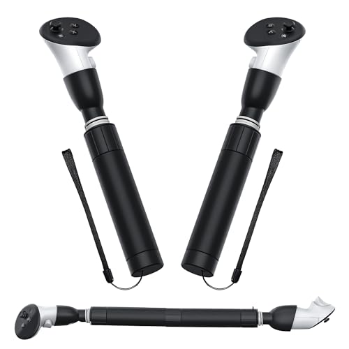 DEVASO Accesorios de mango de juego de realidad virtual para controladores Meta Quest 3, empuñaduras de extensión para jugar Beat Saber Gorilla Tag brazos largos, accesorios de mango VR para Oculus