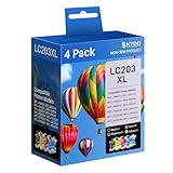 Skydo LC203XL Ink Cartridges 4 Pack Replacement for LC203 XL LC 203 Color Inks Use for MFC-J480DW MFC-J4420DW MFC-J880DW MFC-J885DW MFC-J680DW (BK/C/M/Y)
