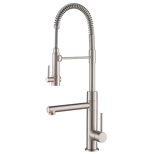 Kraus KPF-1603SFS-KSD-32SFS Artek Pro 2-Function Commercial Style Pre-Rinse Kitchen Faucet with Pot Filler and Soap Dispenser, Spot Free Stainless Steel