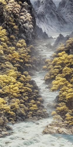 Diamond Painting Grand Format 220x100cm Arbre Montagne ZL-13305