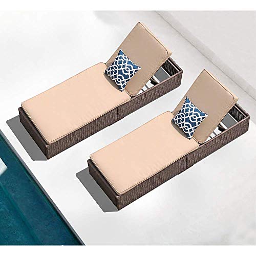 Patiorama Outdoor Patio Chaise Lounge Chair, Elegant Reclining