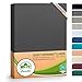Produktbild leevitex® Luxus Elasthan Jersey Spannbettlaken | 200x220  220x240 cm | Multistretch | 250 g/m² | 92% Mako-Baumwolle 8% Elasthan | 40cm Steghöhe | außergewöhnlich hochwertige Ausführung | Anthrazit