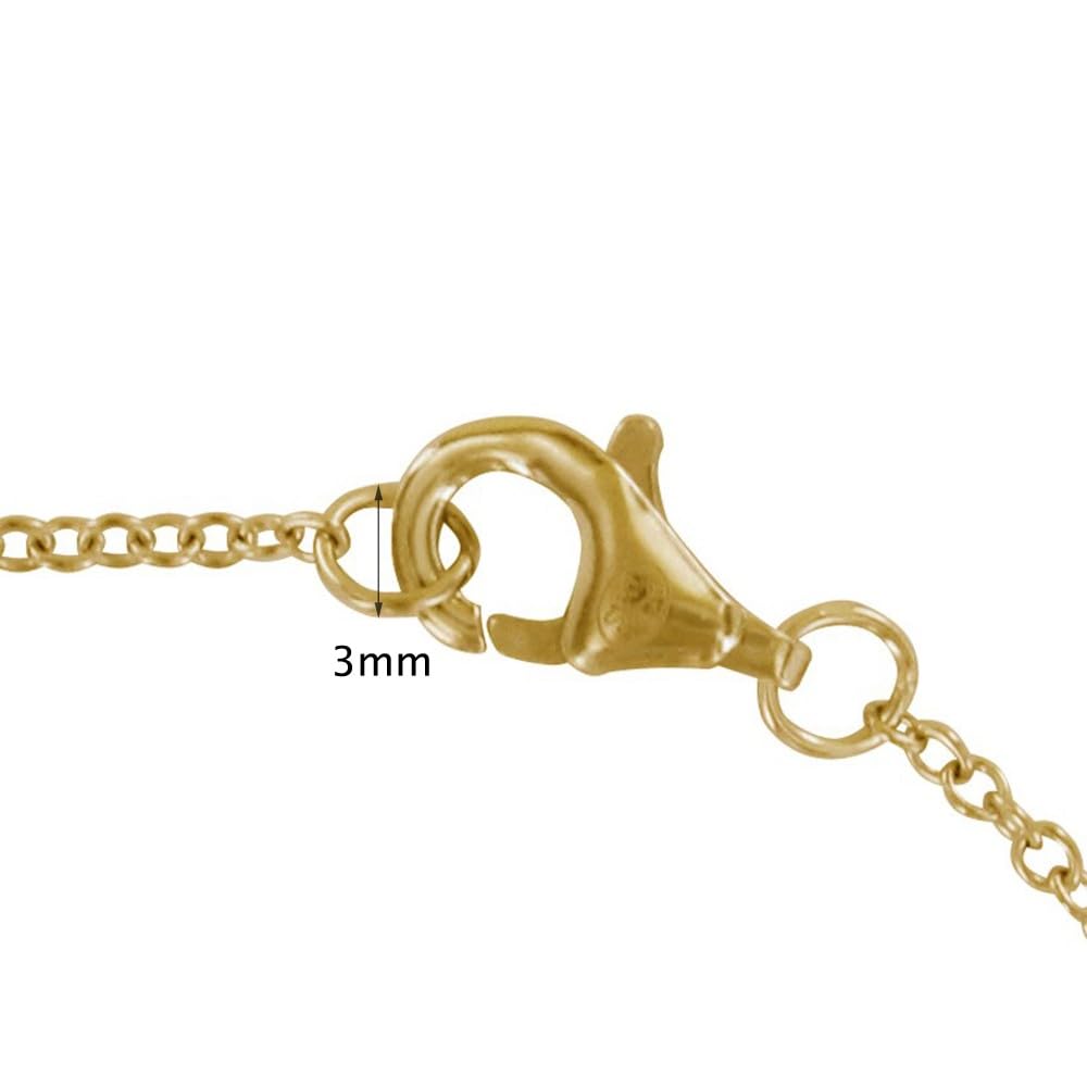 LES POULETTES BIJOUX - Catena Placcato Oro Maglia Rotonda 3 Taglie