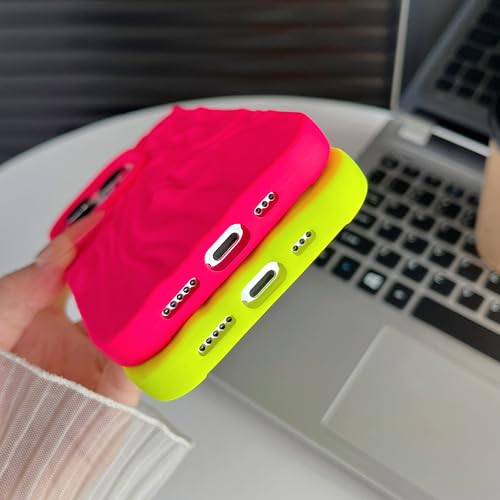 Coque iPhone 14 Pro Caseative vagues rouge antichoc avec relief ergonomique - 6