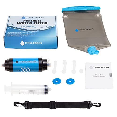 TrailAqua - Waterfilter Survival - 0.1Micron - Filtert Bacteriën - Snelle Drinkwaterfilter en Waterzuivering met Waterzak voor Outdoor, Hiking, Preppen en Wandelen - Afbeelding 7