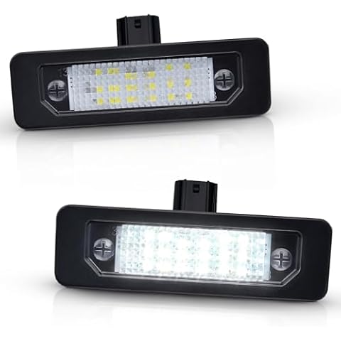 Asgohme LED License Plate Lights Bright White Tag Lamp Assembly Replacement Compatible with Ford 2006-2012 Fusion, 2010-2014 Mustang, 2010-2019 Taurus, Pack of 2 Cover