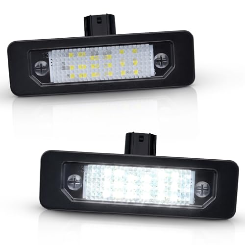Asgohme LED License Plate Lights Bright White Tag Lamp Assembly Replacement Compatible with Ford 2006-2012 Fusion, 2010-2014 Mustang, 2010-2019 Taurus, Pack of 2