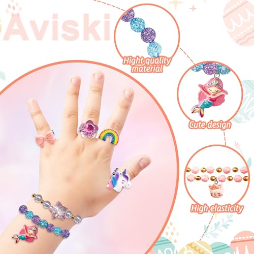 Aviski 12Pcs Easter Surprise Eggs with Cute Bracelet & Ring Inside for Easter Theme Party Favors, Supplies for Easter Egg Hunt, Basket Stuffers/Fillers, Classroom Prize Supplies Toddler Boys Girls by Aviski - Image 4