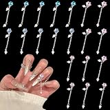 Multicolor Tassel Chain Alloy Nail Art Decorations, 20 Pieces，Nail Charms with Rhinestones, Pendant Nail Art Accessories, Nail Art Supplies for Women, Nail Art Jewelry