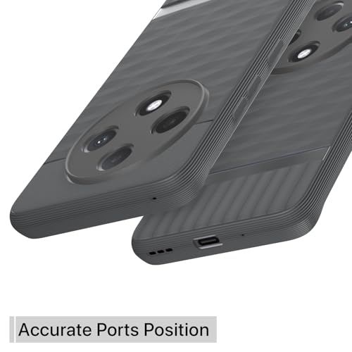 Image of Pikkme Back Cover for Oppo F27 Pro Plus 5G Camera Protection 3D Hexa Cube Design Silicone Protective Bumper Case (Grey)