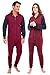 Skylinewears Unisex Adult Onesie One Piece Pajama Romper Hooded Zip Sleepwear Jumpsuit for Men and Women NavyArm-Maroon-XL