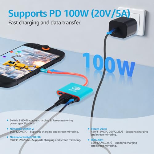Dock Switch 2 adaptateur HDMI 4K 60Hz ultra fluide HDR 18 Gbit/s - 3