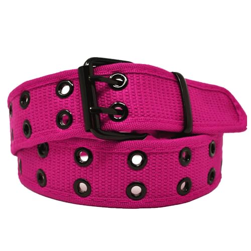 Glory Max Unisex Casual Canvas Belt Double Hole Grommet Adjustable Web Waist Belts