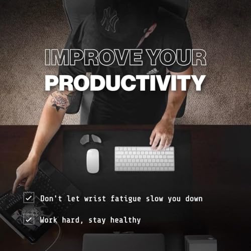 Image of Right-Handed Truly Ergonomic Wrist Rest for Mouse, Carpal Tunnel Support, Pain Relief, Anti-Fatigue, Easy Glide, Sleek, Office, Computer, Laptop, Gaming -Black