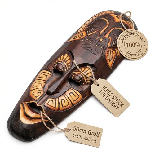 Wogeka Schöne 50 cm Wand Maske Maori Tribal Holz Tier Afrika Maske46