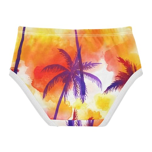Cotton Toddler Girls Underwear Palm Trees Vibrant Orange Little Girl Panties Personalized Undies Kids Briefs 2t2