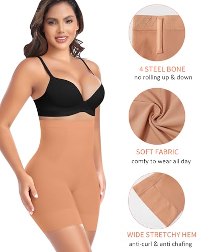 Image of Womens Shapewear Shorts Tummy Control Body Shaper Thigh Slimmer Slip Shorts for Under Dress Shapewear Underwear