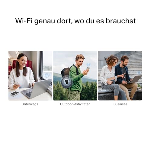 Mercusys MT115 Mobiler WLAN Router, tragbares WLAN für unterwegs mit SIM-Karte ohne Vertragsbindung, 4G LTE 150 Mbps, Wi-Fi 6 AX300, bis zu 10 Geräte, 2400 mAh Akku, bis zu 10 Stunden Laufzeit