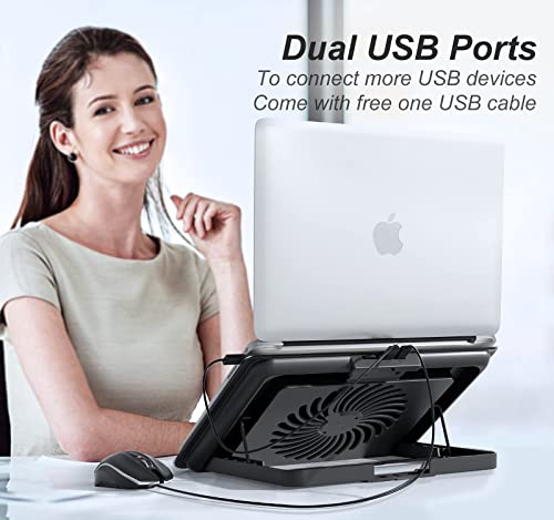 Proffisy Aluminum Laptop Cooling Pad with One Big Quiet Cooling Fan, Laptop Cooler Stand with 7 Height Adjustable, Notebook Cooler pad for Laptop... - Image 6