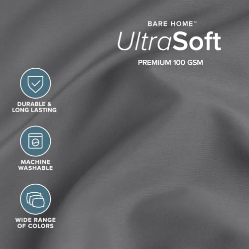 Bare Home Queen Sheet Set - 1800 Ultra-Soft (Queen, Grey) - 2