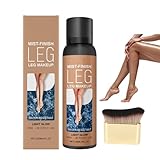 Leg Makeup Spray Full Coverage Airbrush For Legs with Body Makeup Brush,Natural Bronze Waterproof No Transfer Leg Lotion,Quick-Drying Lightweight Buildable Formula Instant Spray