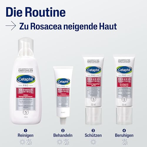 CETAPHIL PRO RednessControl Beruhigende Nachtpflege, 50ml, Für zu Rötungen neigende Haut, Beruhigt die sofort, Reduziert sichtbar über Nacht, Ohne Duftstoffe, Klinisch getestet