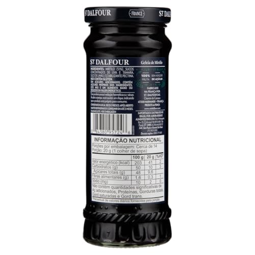 Image of St Dalfour Blueberry Fruit Spread 284 g | No Added Sugar | 100% from Fruit | No Added Preservatives, Colours, Flavors or Sweeteners | No Corn Syrup | Traditional French Recipe (Pack of 3)