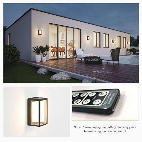 Mvbt Modern Outdoor Solar Wall Light, Led Porch Patio Door Entryway Sconce Exterior Fixture Wall Lamp 3000K Landscape Lighting With No Wiring Required #TOP6